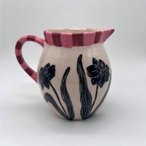 Narciso – Jarra artesanal de cerámica pintado a mano de la colección flores