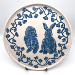 Bunnies – PlatoN artesanal de cerámica pintado a mano de la colección Bunnies