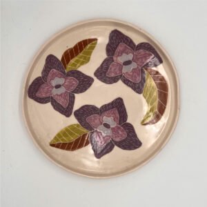 Platones Púrpura – Platos artesanal de cerámica pintado a mano de la colección Flores