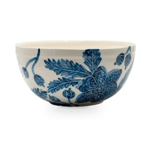 Bowl de cerámica pintada a mano con flores