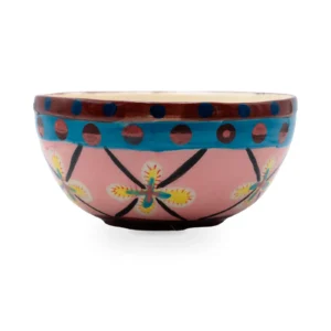 Bowl de cerámica pintada a mano con flores