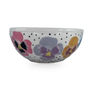 Bowl de cerámica pintada a mano con flores